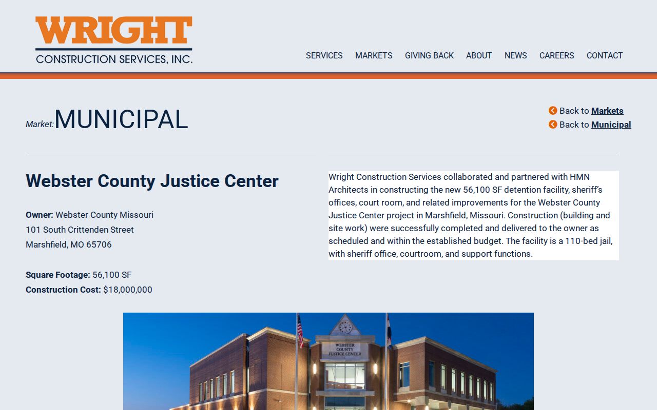Webster County Detention Facility project context for release records